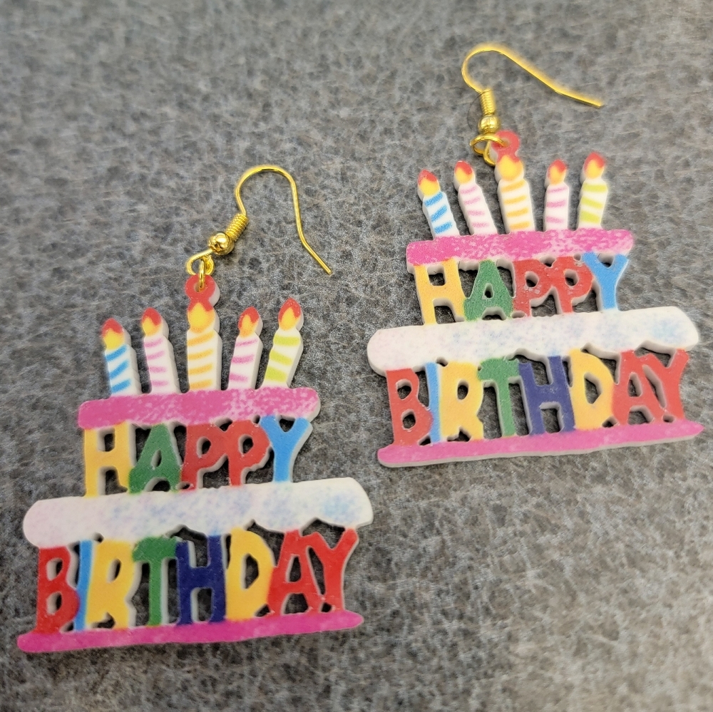 Colorful Birthday Cake Earrings